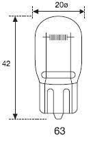 LAMPARAS 63 - SIN CASQUILLO T-20 12V 21W W3X16D