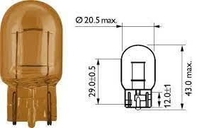 LAMPARAS 63A - SIN CASQUILLO T-20 12V 21W W3X16D